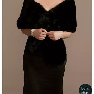 Black Faux Fur Shawl